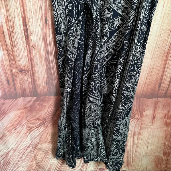Element Eden Black Dot Paisley Print Spaghetti Strap Strapless Maxi Dress Size L - Image 8