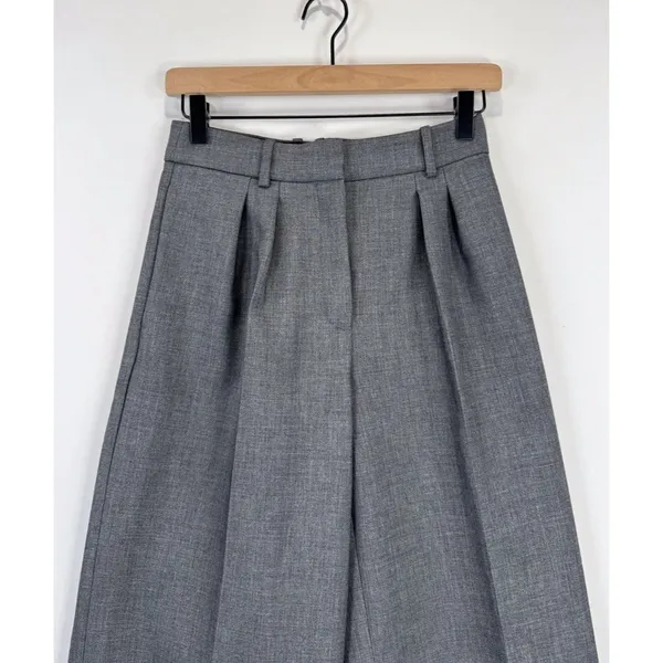 Aritzia Babaton Womens Dress Pants Gray Pleated Front Barrel Leg Trouser Size 0 - Image 10
