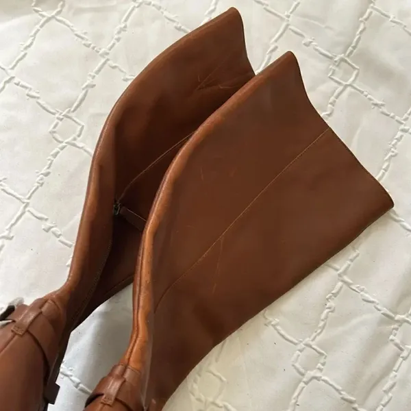 Linea Paolo Kamile Knee High Almond Toe Leather Tan Riding Boots(Size 9M) - Image 11