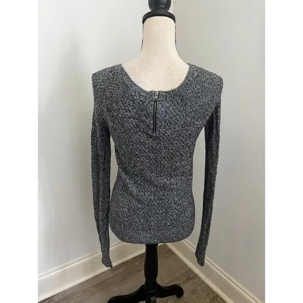 AEO Knit Crew Neck Sweater sz XS Cotton Y2K Grey Gorpcore Preppy Minimalist Fall - Image 4