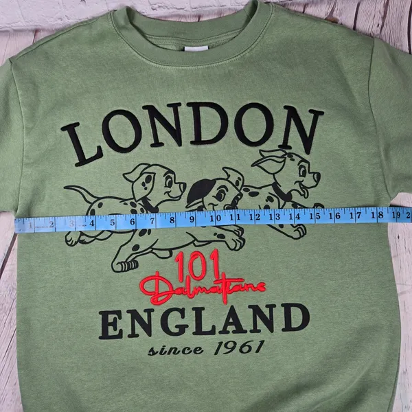 Disney 101 Dalmatians London England‎ Green Graphic Sweatshirt WQSJ060-3L59 - Image 8