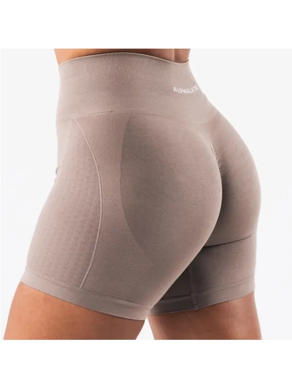 Women’s Alphalete Amplify Contour Shorts Mocha Brown Size M - Image 3