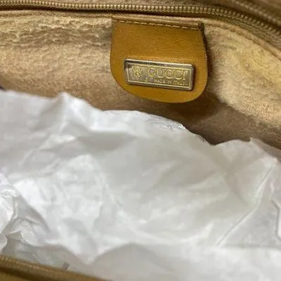 Gucci Boston Bag Monogrammed Vintage Brown Tote - Image 7
