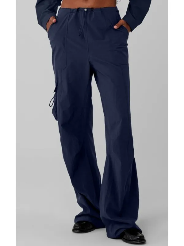 Alo Megastar Cargo Pants High OR Low Rise Navy Wide Leg Outdoor Hiking Utility M - Image 4