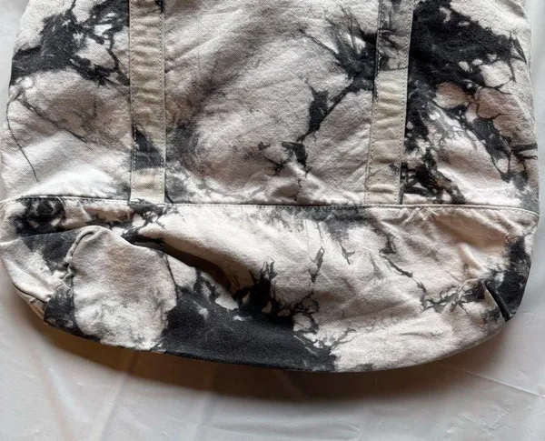 PINK Victoria’s Secret Black and Gray Acid Tie Dye Zip Top Canvas Tote - Image 12