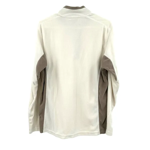 Columbia size small fleece quarter zip pullover sweatshirt cream‎ brown - Image 2
