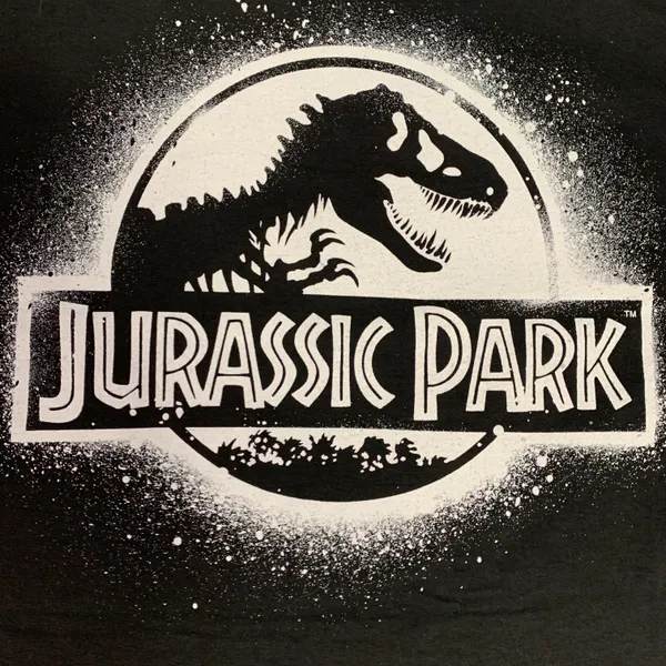 Jurassic Park Dinosaur Black White Graphic T-shirt - Image 2