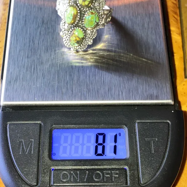 Real Turquoise Sterling Silver Kokopelli Ring Size 7 Green - Image 9