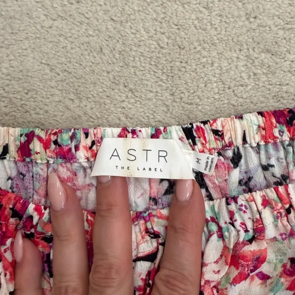 ASTR The Label Floral Smocked Long Sleeve Peplum Blouse Elastic Waist Size M - Image 6