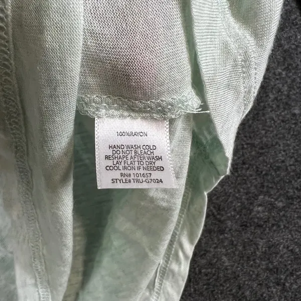 Tresics Womens Mint Green Long Sleeve V-Neck Pocket Tee Rayon Top TRU-G7024 M - Image 5
