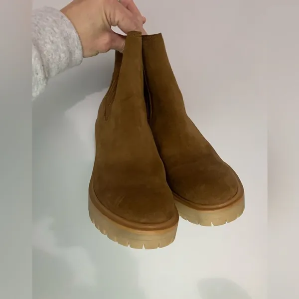 Dolce Vita Chelsea Boots Heels Caster Suede Chestnut Brown Winter New Size 8 - Image 13