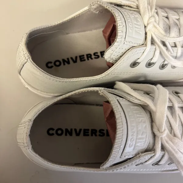 Converse Chuck Taylor All Star Lift White Leather Platform Sneakers Womens 7 - Image 7
