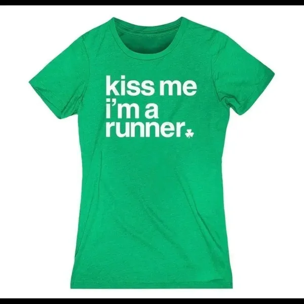Womens Gone for a Run Kiss Me I’m a Runner Tee - S - Image 4