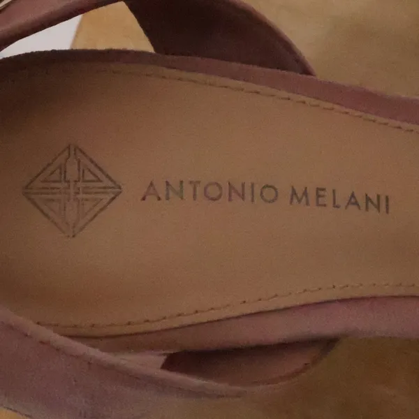 Antonio Melani‎ Suede Platform Sandals Womens Size 7 Pink Leather Ankle Strap - Image 9
