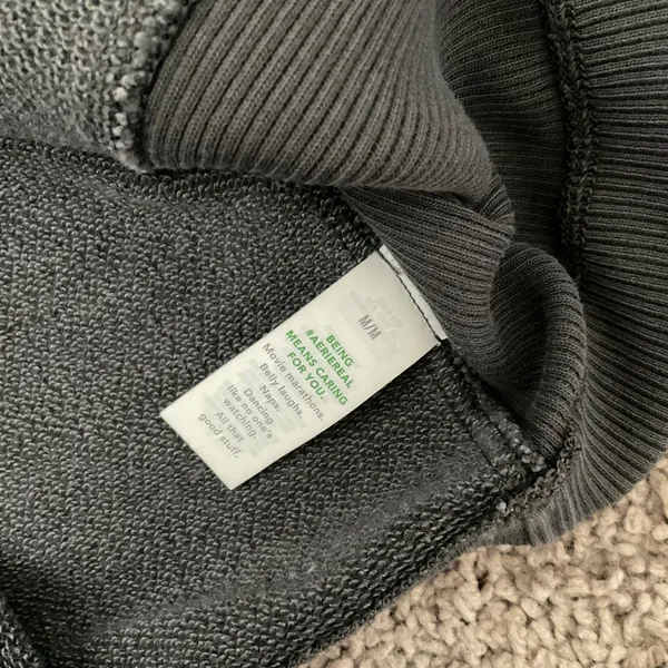 AE® American Eagle Puff‎ Sleeve Cropped Sweatshirt Charcoal Grey M M - Image 5