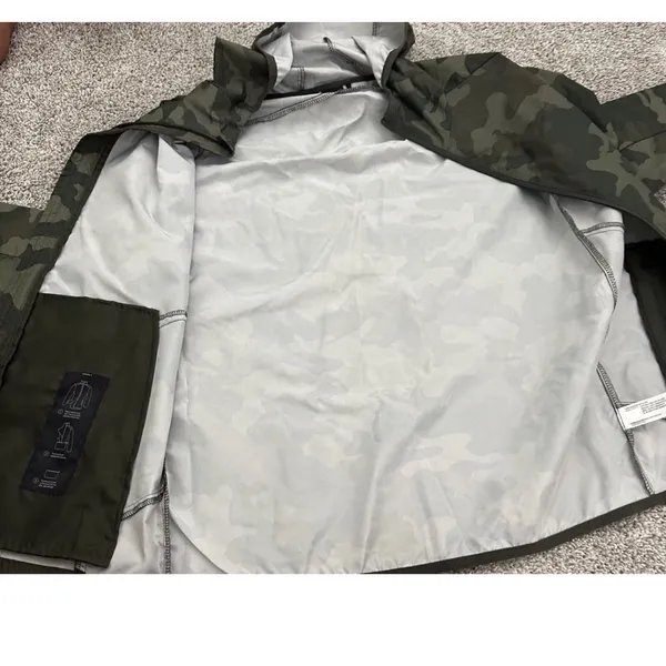 All in Motion Hooded Camo Windbreaker Jacket - Olive Green - Image 7