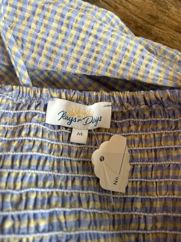 Rays for Days Kelle Cut Out Maxi Dress Coastal Cool Gingham Womens Size Medium - Image 10