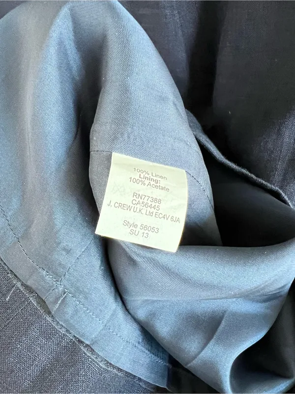J. Crew Factory Women's Sheath Dress with Waist Tabs Linen Navy Suiting - Image 3