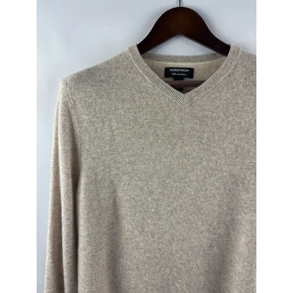 Women’s Nordstrom Medium Beige Cashmere Sweater - Image 2