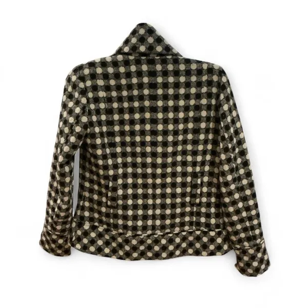 Vintage‎ Wool Blend Blazer Jacket Black White Quietly Luxury size 4 - Image 2