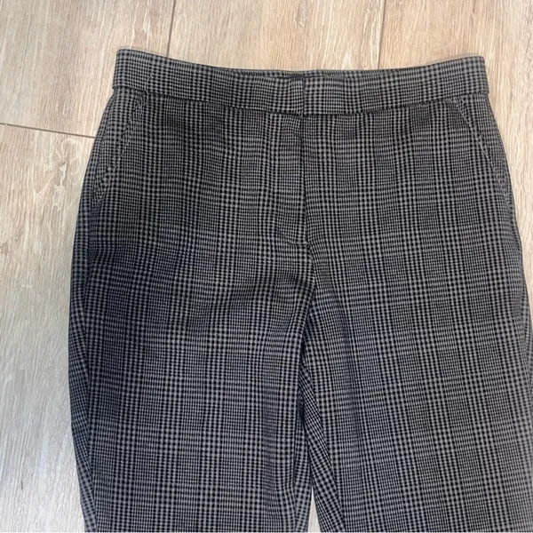 Banana Republic Houndstooth Plaid Grey/Black Ankle Pants Career Slim Fit 10 - Image 4