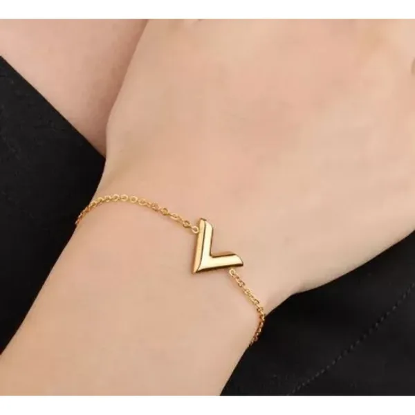 Dainty Yellow Gold Filled V-Shape‎ Bracelet, 7-9” - Image 3