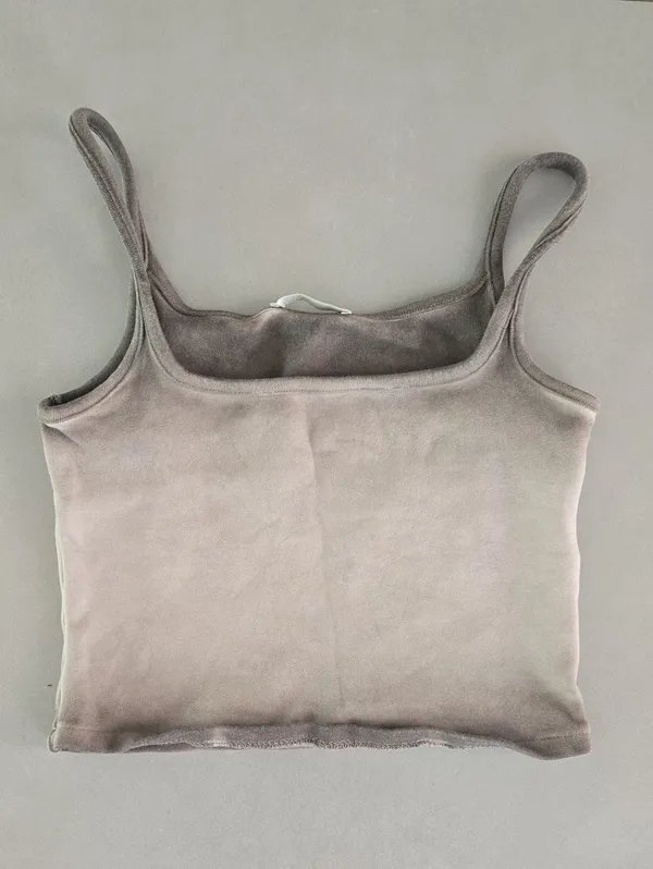Zara Taupe Square-Neck Cropped Camisole Size M - Image 2