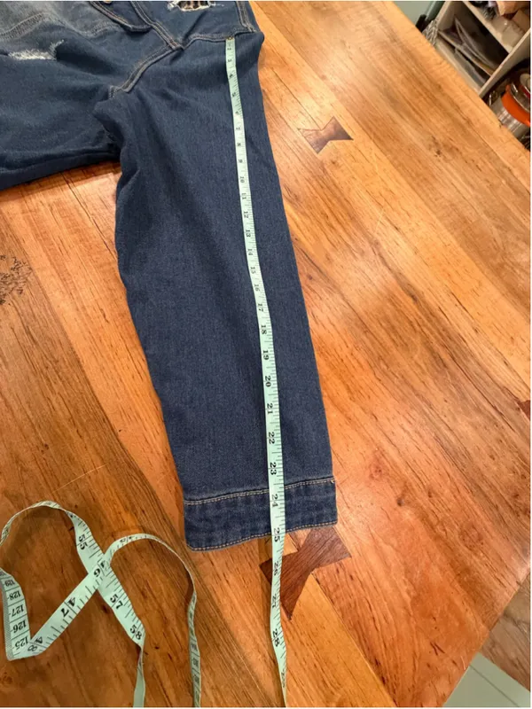 K Jordan 2pc Denim Set Plus Sz 3X Jacket 24W Jeans Leopard Rose Distressed Queen - Image 10