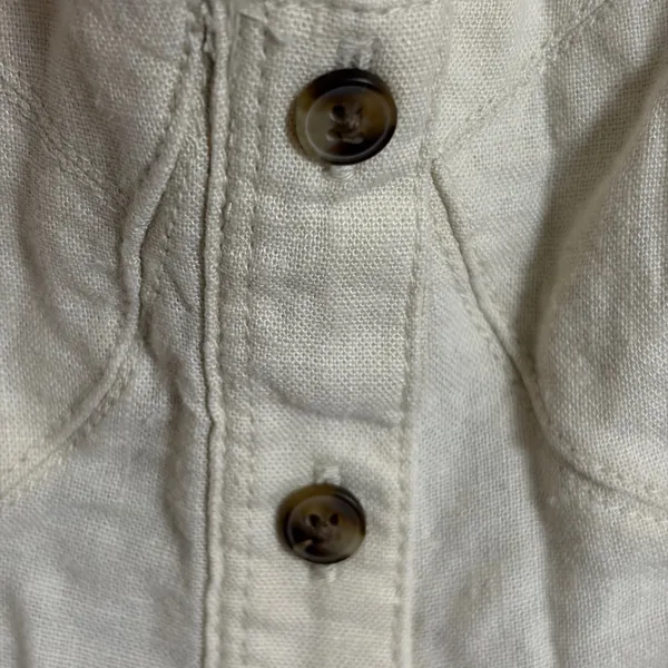 Aerie‎ Linen Blend Button Down Tie Strap Mini Dress Cream Size XS Boho Festival - Image 10