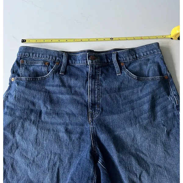 Madewell High Rise Frayed Hem Denim Shorts Blue Women's Size 33 - Image 5