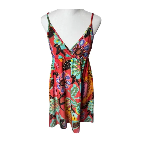 Lucky Brand Y2K Floral Swim Coverup Dress Rose Label Size S M - Image 2