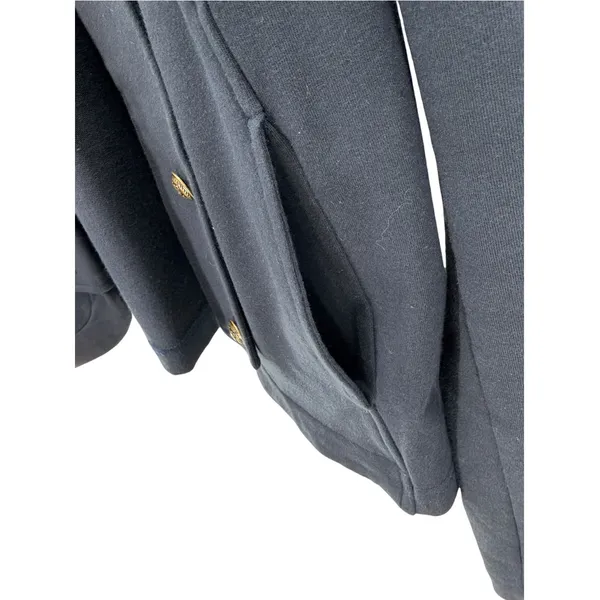 Tommy Hilfiger Navy Blue Military Knit Blazer Gold Crest Button Jacket Womens XL - Image 3