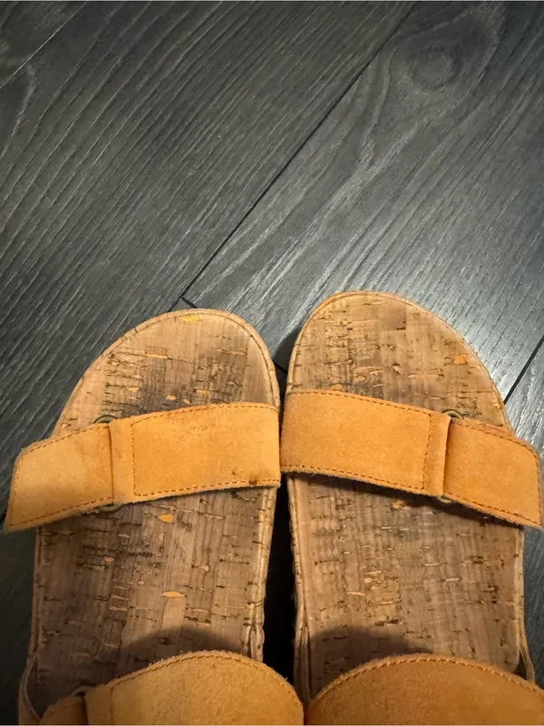 Born Sloan Leather Platform Sandals Orange Size 8 - Image 7