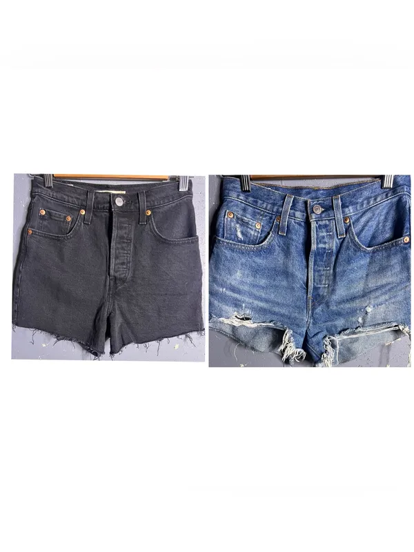 Levi’s Shorts Bundle in Size 24. Black one is Rib Cage. Blue one is 501. - Image 2