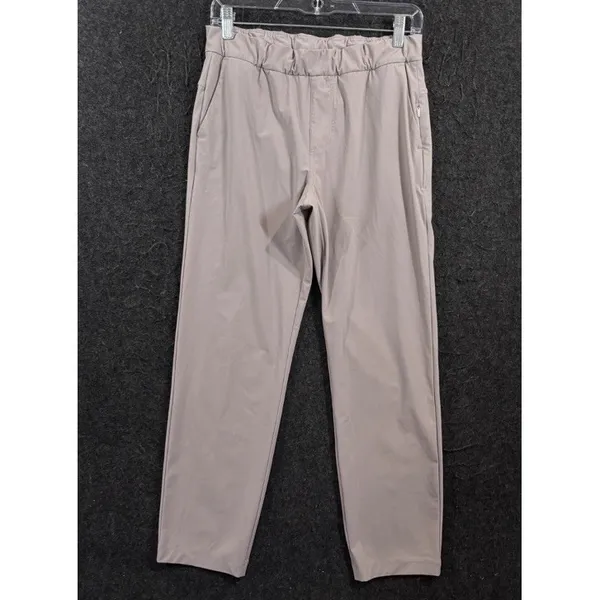 Vuori Miles Ankle Pants Women Small Beige Tapered Joggers Zip Pocket Performance - Image 3
