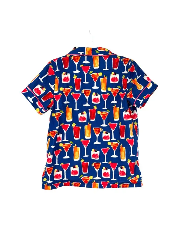 BedHead Mixed Drinks Cocktail Print Pajama Set Short Sleeve Capri Size Small - Image 3
