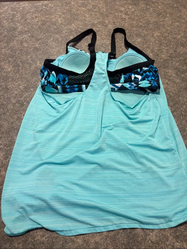 ZeroXposur Aqua Blue Swim Tankini with Black Straps - Image 3