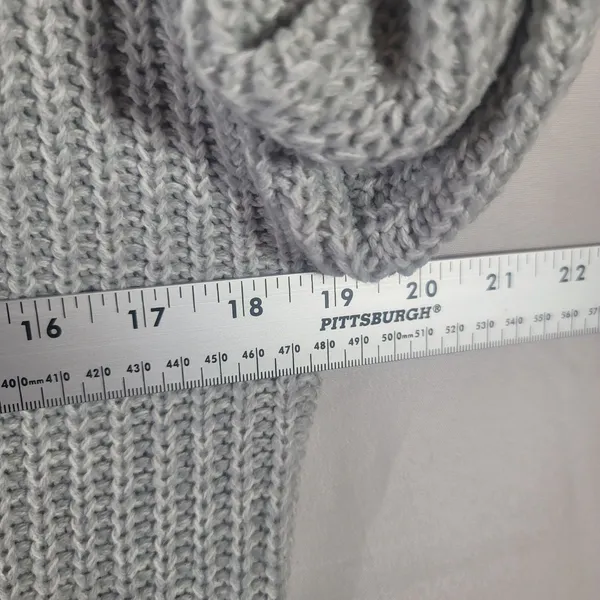 Full Circle Trends Hooded Knit Tunic Top or Sweater Dress Grey Sz M Casual Cozy - Image 6