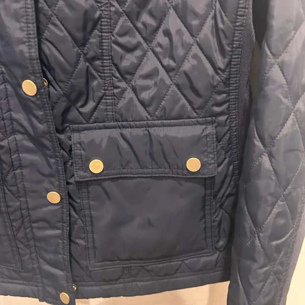 A New Day Quilted Chore Jacket Navy Blue Full Zip‎ Pockets Size Large Women - Image 2