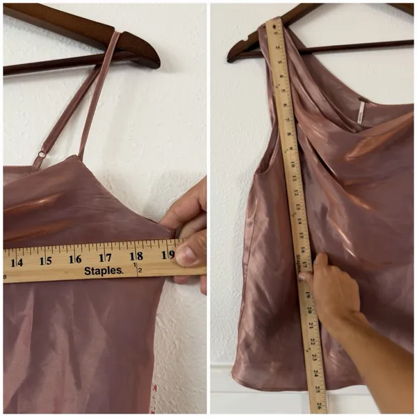 Free People Women's One Shoulder Satin Cowl Neck Top Dusty Mauve NWT - Image 7