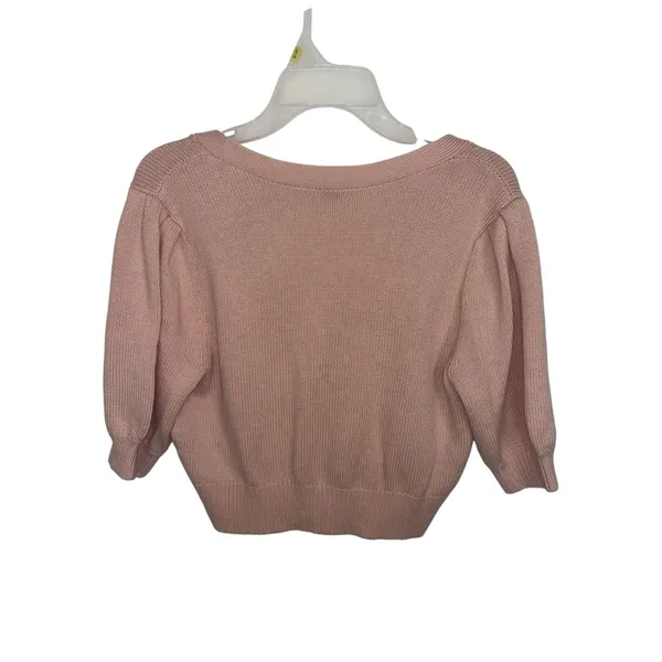Aritzia Wilfred Merino Wool Blend Blush Pink Canterbury Crop Cardigan S - Image 2