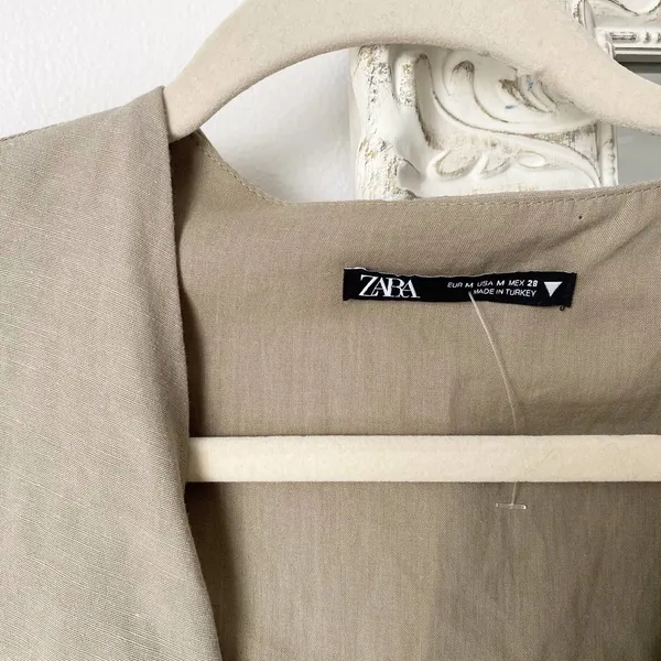ZARA Linen Blend Cutout Mini Dress - Image 5