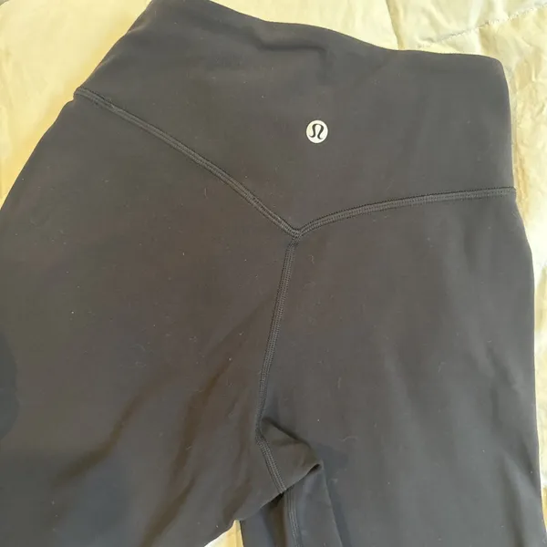 lululemon navy Black leggings Size 2 With Banded Bottom - Image 7