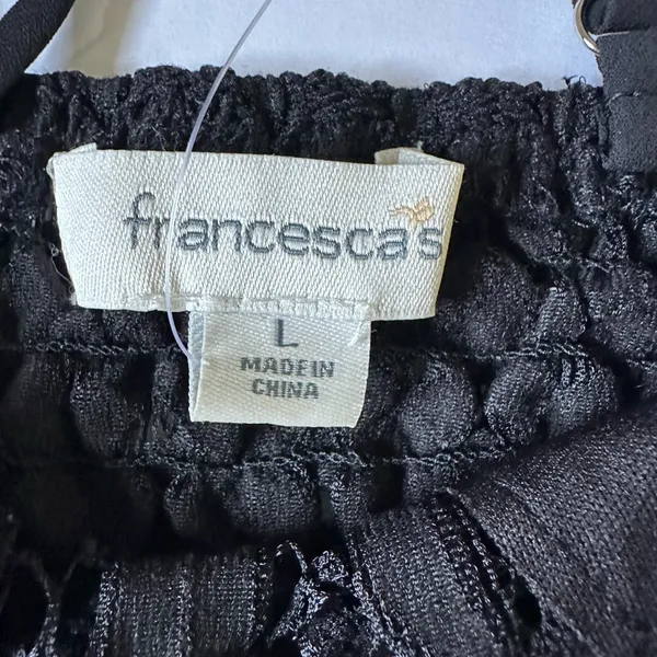 Francesca Collections Top Black‎ Lace Bralette Sz Large - Image 3