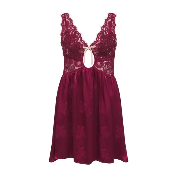For Love & Lemons Red Floral Lace Silk Satin Sleeveless Mini Slip Dress Sz L - Image 13