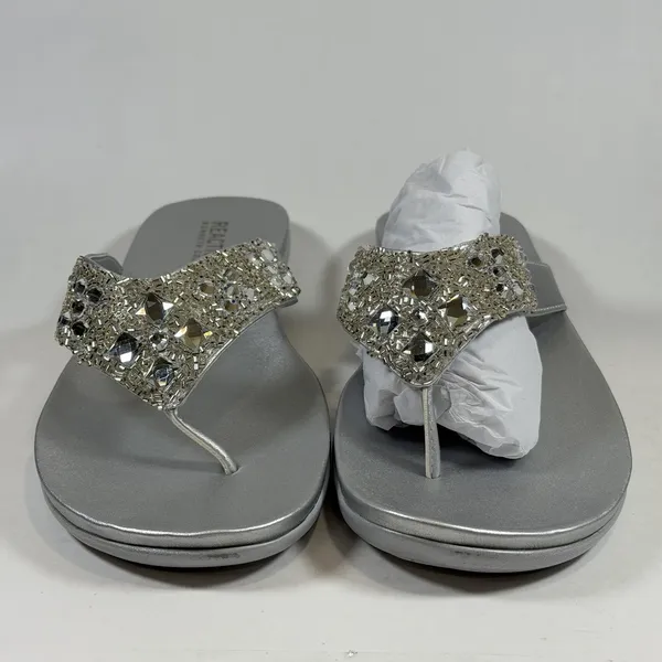 Kenneth‎ Cole REACTION Size-10M Women's Glam-Athon Thong Sandal Silver - Image 4