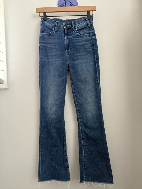 Mother 24 Hustler Ankle Fray Wish On A Star Dark Wash Cut Off - Image 2