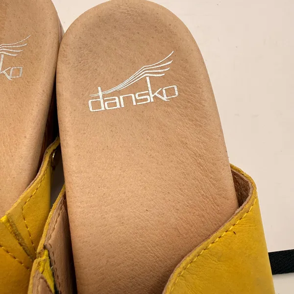 Dansko Maci Mule Yellow Milled Nubuck Leather Open Toe Slide Clog Sandal Size 36 - Image 7