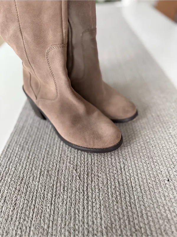 Seychelles Taupe Suede Over-the-Knee Block Heel Boots Sz 8 - Image 6