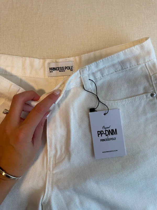 Princess Polly Denim Shorts White - Image 2
